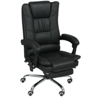 Vinsetto Massagstuhl Bürostuhl mit Massagefunktion, inkl. Fußstütze, höhenverstellbar, 64 cm x 70 cm x 118 cm, Schwarz(m-11)