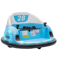 AIYAPLAY Autoscooter, 360° Rotation, 2 km/h Geschwindigkeit, Sicherheitsgurt, LED-Lichter, Musik und Hupe, Blau(m-1)