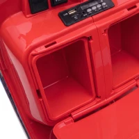 AIYAPLAY Moto Eléctrica Niños 12V Vespa PX150 Ruedas Auxiliares 2 Motores Suspensión Trasera Música Faros 3 km/h 3-6 Años Rojo(m-14)