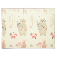 AIYAPLAY Baby-Spielmatte, Tiermuster, Schaumstoff, 1,5 cm dicke Polsterung, rutschfest(m-1)