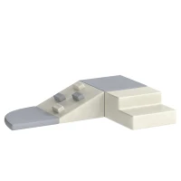 AIYAPLAY Juego de 4 Bloques de Espuma para Niños de Psicomotricidad Tapizados en PU Escalar y Gatear 1-3 Años Gris Claro y Beige(m-13)