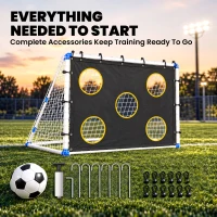 SPORTNOW Football Goal, 183 x 96 x 130 cm Portable Practice Football Net with Target Cloth and PVC ball, Tetoron Training Goal(m-7)