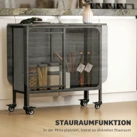 HOMCOM Klappbarer Esstisch, Mobiler Klapptisch für 6 Personen, mit Ablage, bis 50 kg belastbar, 130 x 80 x 74 cm, Grau(m-5)