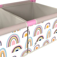 AIYAPLAY Cavalete Infantil 3 em 1 Dupla Face, Quadro Negro e Quadro Branco, Rolo de Papel, Cestos, Prateleira, 3-8 Anos, Rosa(m-8)