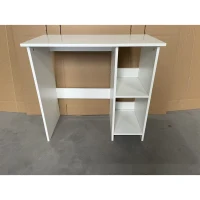 HOMCOM Hochglanz-Computerschreibtisch mit 2 offenen Regalen, 80 x 40 cm, moderner Stil, Weiß(m-1)