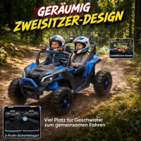 AIYAPLAY 24V elektrische kinderauto UTV, 2-zits met lithium-accu, 2,4G-afstandsbediening, 2 x 120 W motoren en softstart(m-5)