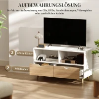 HOMCOM TV-kast, TV-meubel met Laden, Open Planken, Hout, 99 x 39 x 58 cm, Wit(m-4)