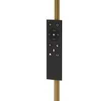 HOMCOM Modern Floor Lamp with Shelf, Dimmable Floor Lamp with Linen Shade, RF Remote and Foot Switch for Living Room, Gold Tone(m-10)