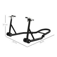 HOMCOM Stand Spate pentru Motocicletă cu Protecții Antiderapante, Adaptoare Reglabile, 200 kg, pentru Anvelope de 18", 17" și 10"(m-3)