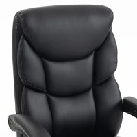 HOMCOM Executive Office Chair, 180kg Big and Tall PU Desk Chair with Linked Armrests, Pocket Spring Cushion, Adjustable Height, Rocking Function, 165° Reclining Backrest, Footrest, PU Casters, Black(m-11)