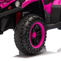 AIYAPLAY Quad Elétrico Infantil 12V com 2 Motores, Bateria de Lítio, 2 Cestos e MP3, Rosa, 3-8 Anos(m-14)