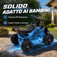 AIYAPLAY Quad Elettrico per Bambini 6V, Marce Avanti, 2 km/h, per 18-48 Mesi, Portata 25 kg, Interno ed Esterno, Nero(m-7)