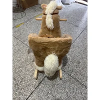 AIYAPLAY Cavallo a Dondolo per Bambini 18-36 Mesi con Suoni, Cintura di Sicurezza e Base in Legno di Pioppo, Marrone(m-11)