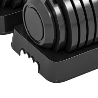 SPORTNOW 24kg Adjustable Dumbbell Set of 2, 10-in-1 Dumbbell Weights with Quick-Dial System, Safety Lock, Non-Slip Grip, Storage Tray, Space-Saving Free Weights for Home Gym Strength Training(m-13)