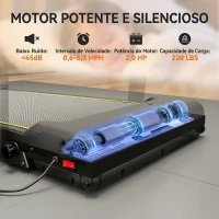 SPORTNOW Passadeira de Corrida Dobrável com Inclinação, para Debaixo da Secretária, 2 HP, 1-10 km/h, Ecrã LED, Comando e Suporte(m-6)