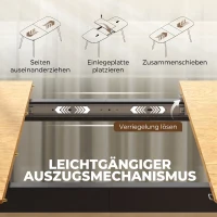 HOMCOM Uitschuifbare eettafel voor 6-8 personen, keukentafel met rek, eikenlook(m-5)