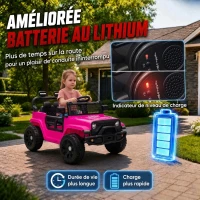 AIYAPLAY Voiture Électrique Enfants 12V, Buggy Électrique Enfants, 2-4 km/h, 2 Moteurs, Télécommande, Batterie Lithium, Rose(m-5)