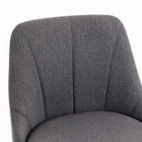HOMCOM Lot de 2 Tabourets de Bar Pivotants, Chaises de Bar en Tissu Effet Lin, Dossier Capitonné, Repose-Pieds, Gris(m-11)