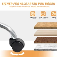 HOMCOM Bürostuhl Ergonomischer Schreibtischstuhl mit Lendenwirbelstütze, Fußstütze Hellbraun(m-7)