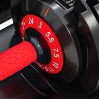 SPORTNOW 24kg Adjustable Dumbbell Set of 2, 10-in-1 Dumbbell Weights with Quick-Dial System, Safety Lock, Non-Slip Grip, Storage Tray, Space-Saving Free Weights for Home Gym Strength Training(m-10)