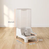 PawHut Dispensador Automático de Água por Gravidade 8 L para Cães e Gatos com Bico Rebatível e Tigela em Aço Inoxidável, Branco(m-3)