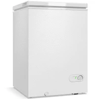 HOMCOM 91L Freestanding Chest Freezer with Removable Storage Basket, Chest Freezer with Mechanical Temperature Control, White(m-1)