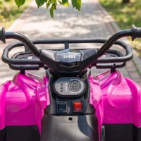 AIYAPLAY Quad Elétrico Infantil 12V com 2 Motores, Bateria de Lítio, 2 Cestos e MP3, Rosa, 3-8 Anos(m-13)