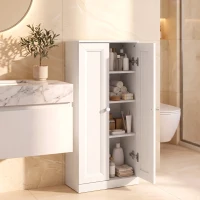 HOMCOM Narrow Bathroom Cabinet, Slim Storage Cabinet with 2 Doors & 4 Tiers, Freestanding Narrow Cupboard(m-2)
