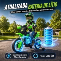 AIYAPLAY Mota Elétrica para Crianças 12V com 2 Rodas Auxiliares Amovíveis, 2 Motores, Suspensão Traseira, Música, 3 km/h, Verde(m-7)
