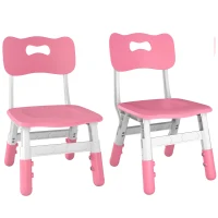 AIYAPLAY Schreibtischstuhl Kinder 2er Set, 26-30cm höhenverstellbar ergonomischer Rückenlehne armlose für 1,5–8 Jahren Rosa(m-11)