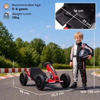 AIYAPLAY Go-Kart Elettrico per Bambini 3-6 Anni 12V con 2 Motori, Avvio Morbido, Sedile Regolabile e Luci LED, Rosso(m-3)