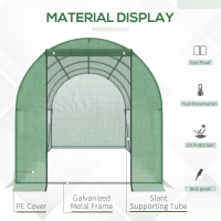 Outsunny Walk-in Polytunnel Greenhouse, Outdoor Garden Tunnel Greenhouse Tent with Zipped Roll-Up Door and 8 Mesh Windows, 4 x 2M(m-4)