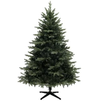 HOMCOM Brad artificial 180 cm în stil molid cu 1696 vârfuri ale ramurilor și picior din oțel pliabil, brad de Crăciun pentru acasă sau birou, verde(m-1)