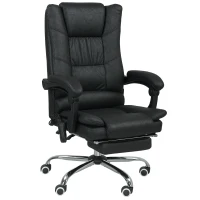 Vinsetto Massagstuhl Bürostuhl mit Massagefunktion, inkl. Fußstütze, höhenverstellbar, 64 cm x 70 cm x 118 cm, Schwarz(m-1)