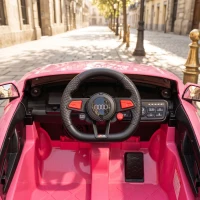 AIYAPLAY 12V Audi TT RS Licensed Electric Car, Electric Ride On Toy with Remote Control, Dual Motors, 4-Wheel Suspension, Pink(m-9)