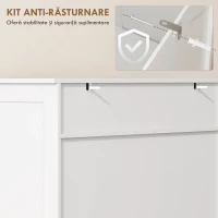 HOMCOM Pantofar pentru Hol cu 2 Uși cu Lamele, 5 Niveluri, Rafturi Reglabile, pentru 20 Perechi de Pantofi, 78x37x115,8 cm, Alb(m-7)