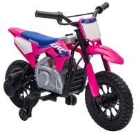 AIYAPLAY Moto Elettrica per Bambini 3+ Anni Licenza Honda CRF 450R, 12V Batteria al Litio, con Sospensioni, Rosa(m-1)