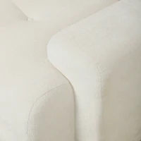 HOMCOM Sofá 3 Plazas de Chenilla sin Armazón con Asiento Profundo y Diseño Capitoné Blanco Crema(m-11)