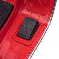 AIYAPLAY Moto Eléctrica Niños 12V Vespa PX150 Ruedas Auxiliares 2 Motores Suspensión Trasera Música Faros 3 km/h 3-6 Años Rojo(m-12)