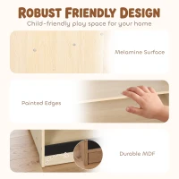 AIYAPLAY Marchande Enfants en Bois, Caisse Enregistreuse, Aliments Factices, Tableau à Craie et 61 Accessoires, pour 3 à 8 Ans(m-8)