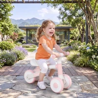 AIYAPLAY Bicicleta sem Pedais para Bebê 1-2 Anos Dobrável Assento Ajustável Direção Limitada a 135° Pneus EVA Silenciosos 52x23x36,5 cm Rosa(m-8)