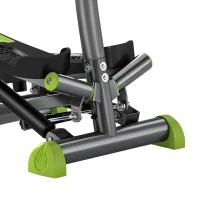 HOMCOM Stepper avec guidon stepper fitness appartement écran LCD résistance réglable acier gris vert noir(m-13)