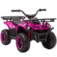 AIYAPLAY Quad Elétrico Infantil 12V com 2 Motores, Bateria de Lítio, 2 Cestos e MP3, Rosa, 3-8 Anos(m-18)