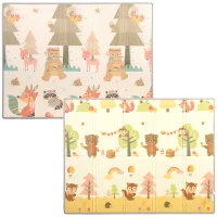 AIYAPLAY Alfombra Infantil Plegable y Reversible 200x150 cm Antideslizante e Impermeable Diseño Árbol y Bosque(m-11)