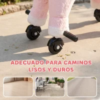AIYAPLAY Caballo de Juguete con Ruedas de Unicornio de Peluche con Sonidos Asas Reposapiés para Niños y Niñas 1-3 Años Rosa(m-8)