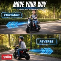 AIYAPLAY 6V Kids Electric Motorbike with Training Wheels, Headlight, Music, Horn for 80-110 cm Height, 18 Months-4 Years, Black(m-5)