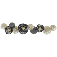 HOMCOM Wandbild, Wandschmuck mit Metallrahmen, moderner Stil, Schwarz+Gold(m-12)