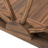 Outsunny Pont de jardin en bois, avec balustrade à demi-roues charge max. 150 KG, 100 x 50 x 37 cm, marron(m-11)