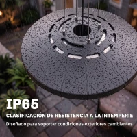 Outsunny Calefactor por Infrarrojos Terraza Colgante 2000 W con Luz LED Control por Táctil/Mando 2 Niveles Calor y Temporizador(m-13)