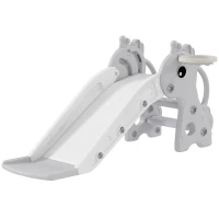AIYAPLAY Tobogán Infantil con Diseño de Jirafa Canasta y Escalera para Niños de 1-3 Años para Interior 106x51,5x52 cm Gris(m-1)